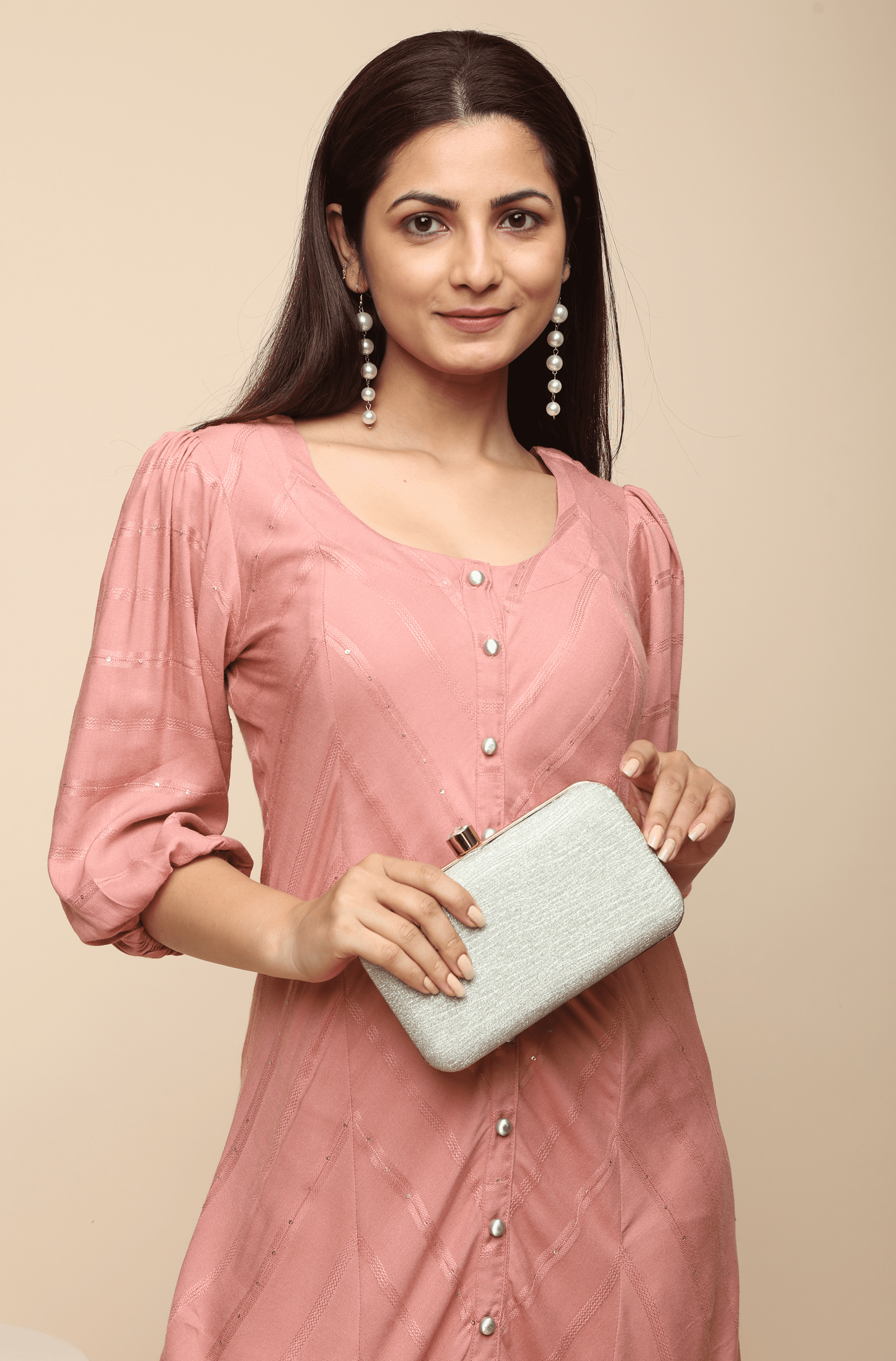Sequenced Rayon Flare Kurtis with High Neck and Balloon Sleeves