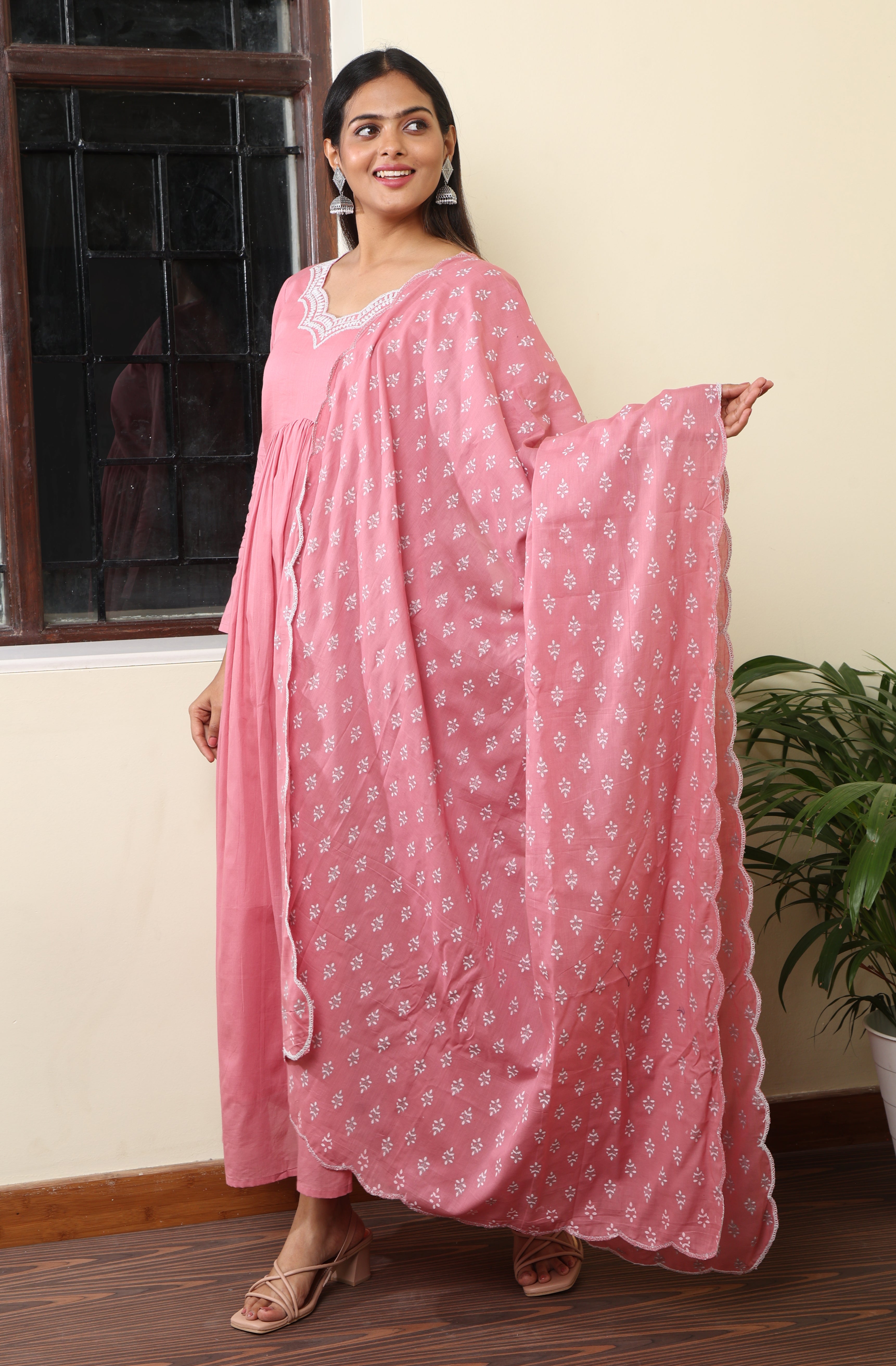 Ladies flavour lotus silk long gown style kurti wholesale exporter - SM  CREATION